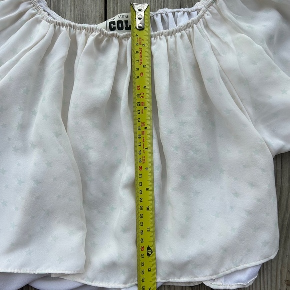 Stone Cold Fox 100% Silk Boho Off Shoulder Crop Top - Picture 5 of 13